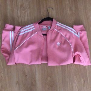 Adidas pink/peach track jacket